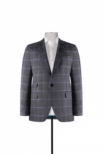 Blue Gray Check - Stylish Business Casual Wear