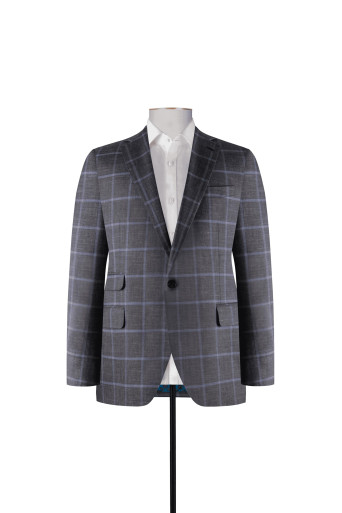 Blue Gray Check - Stylish Business Casual Wear