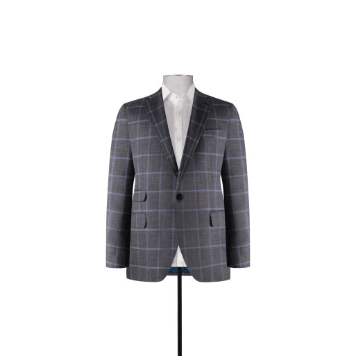 Blue Gray Check - Stylish Business Casual Wear