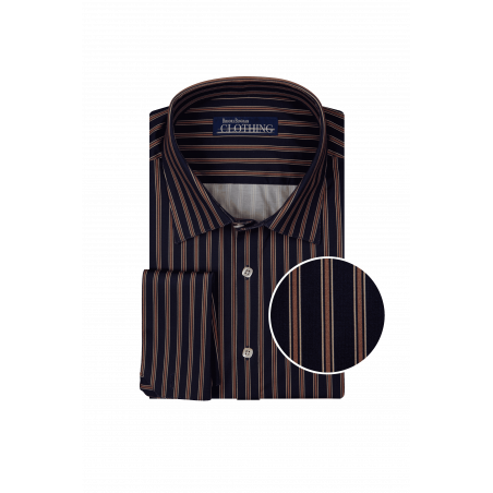 Tan Navy Stretch - Smart, Flexible Business Shirt