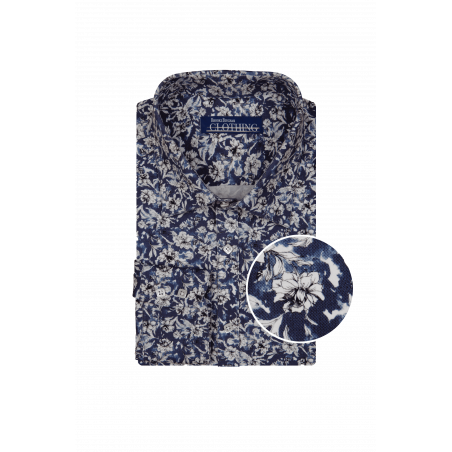 Blue Floral Stretch - Stylish & Flexible Design