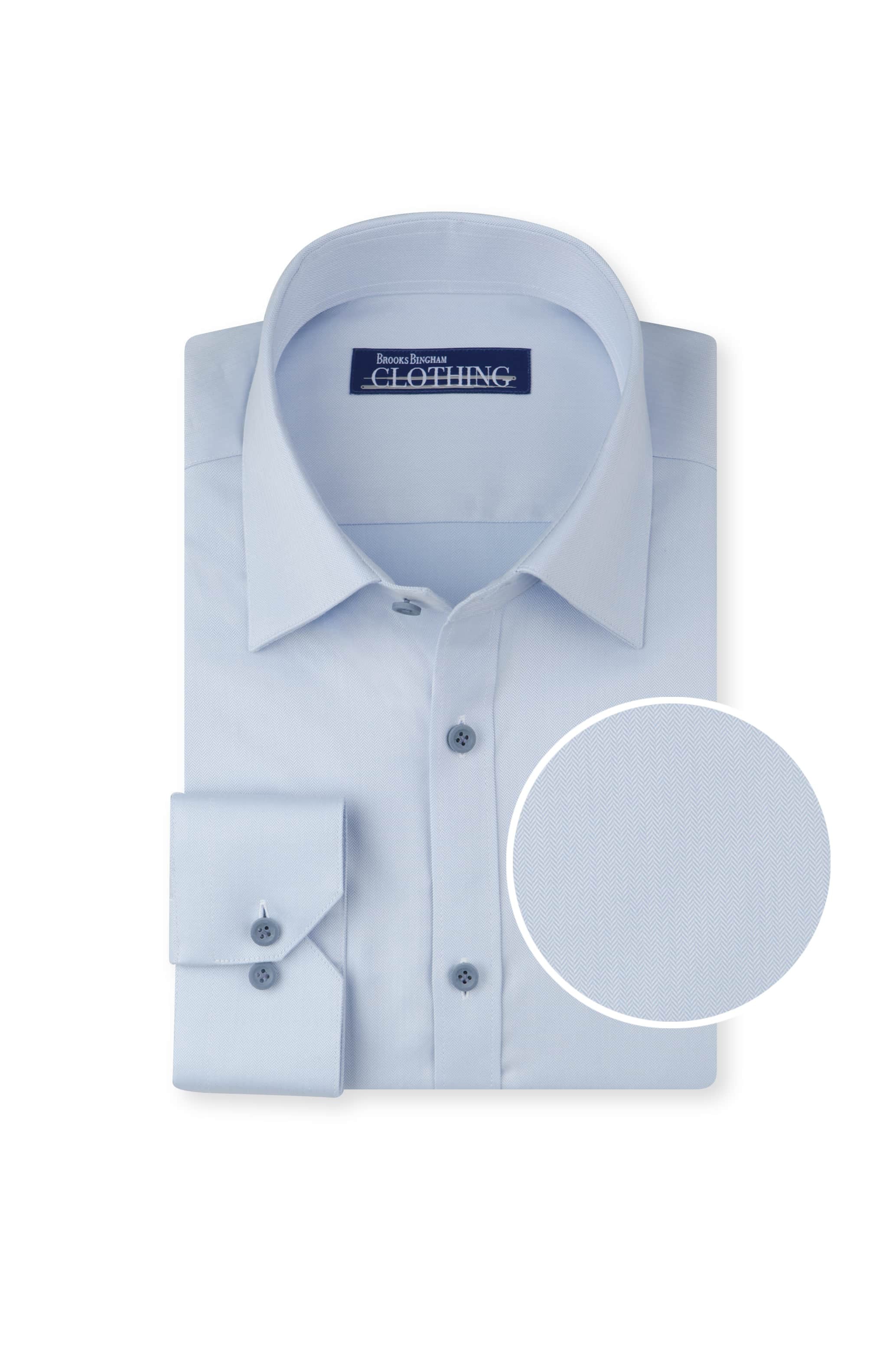Brooks Bingham Classic Light Blue Herringbone